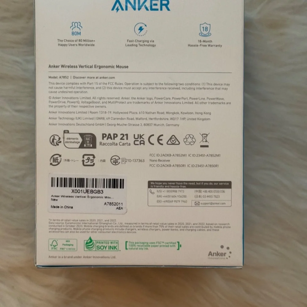 Anker Wireless Ergonomic Mouse A7852